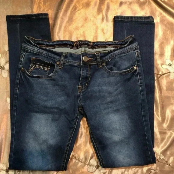 Crunch Embellished Blue Jeans Size 7 - Picture 3 of 8